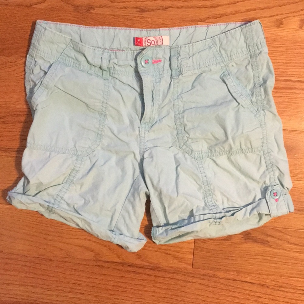 SO Girls Sz 16 Blue Cargo Shorts